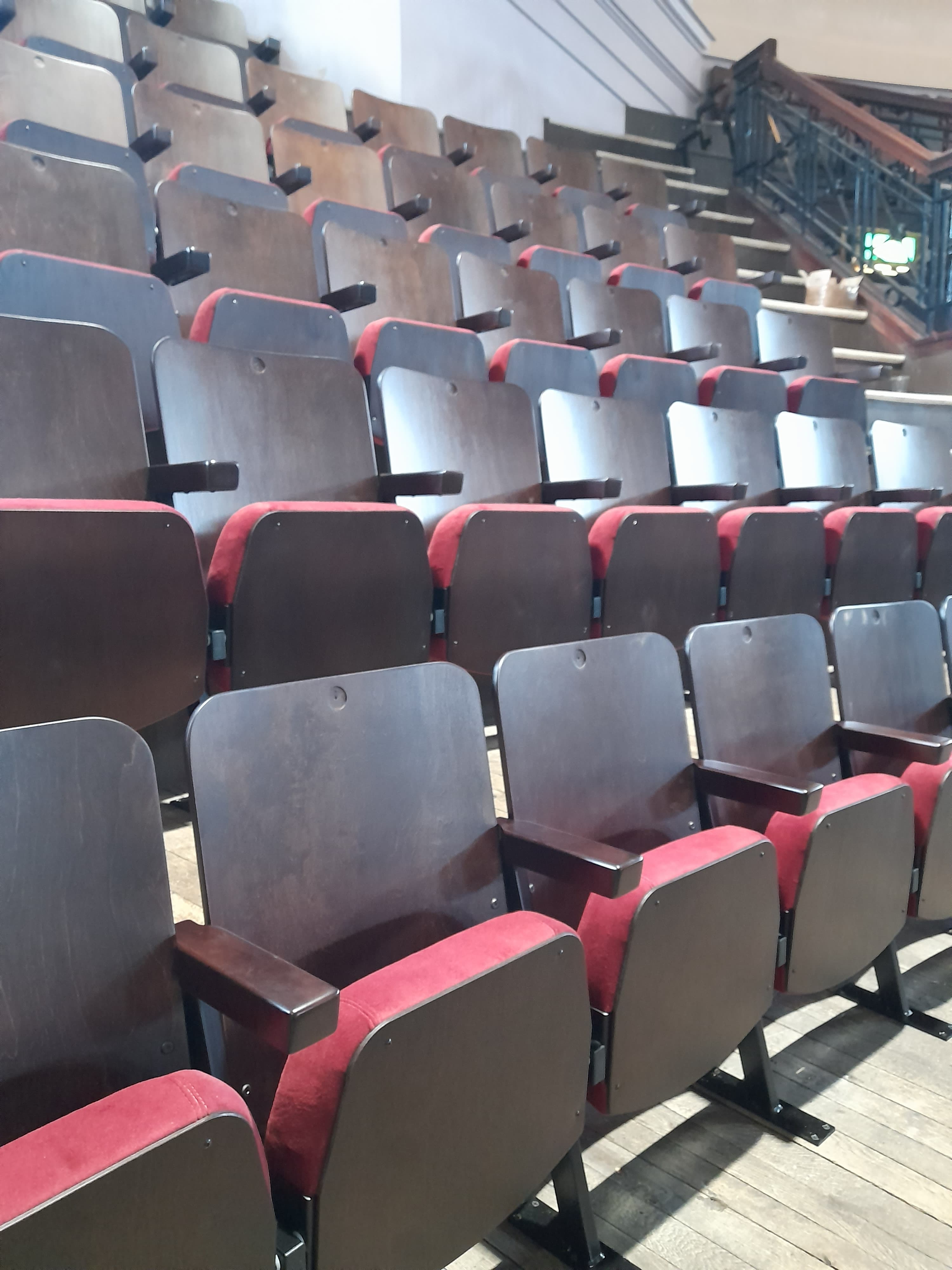 New chairs in the Usher Hall's Upper Circle.