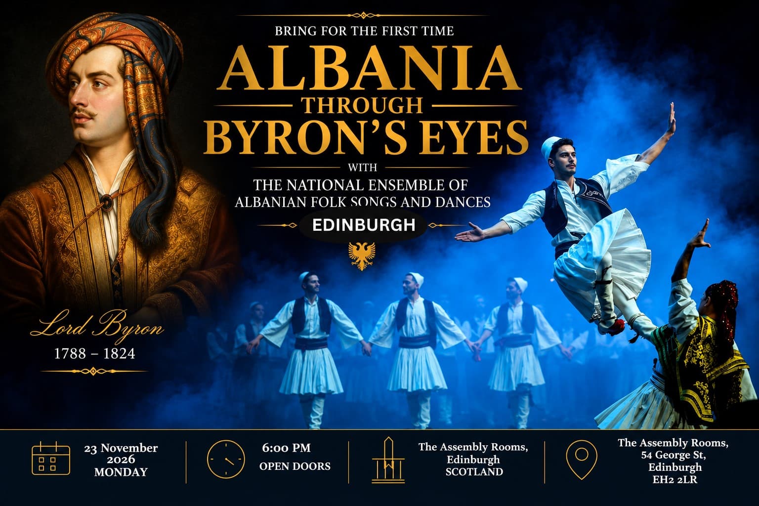 Poster advertising Albania Through Byron's Eyes