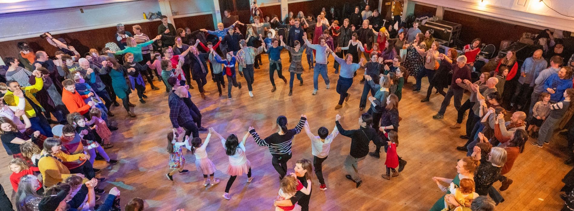 Kids dancing in music hall