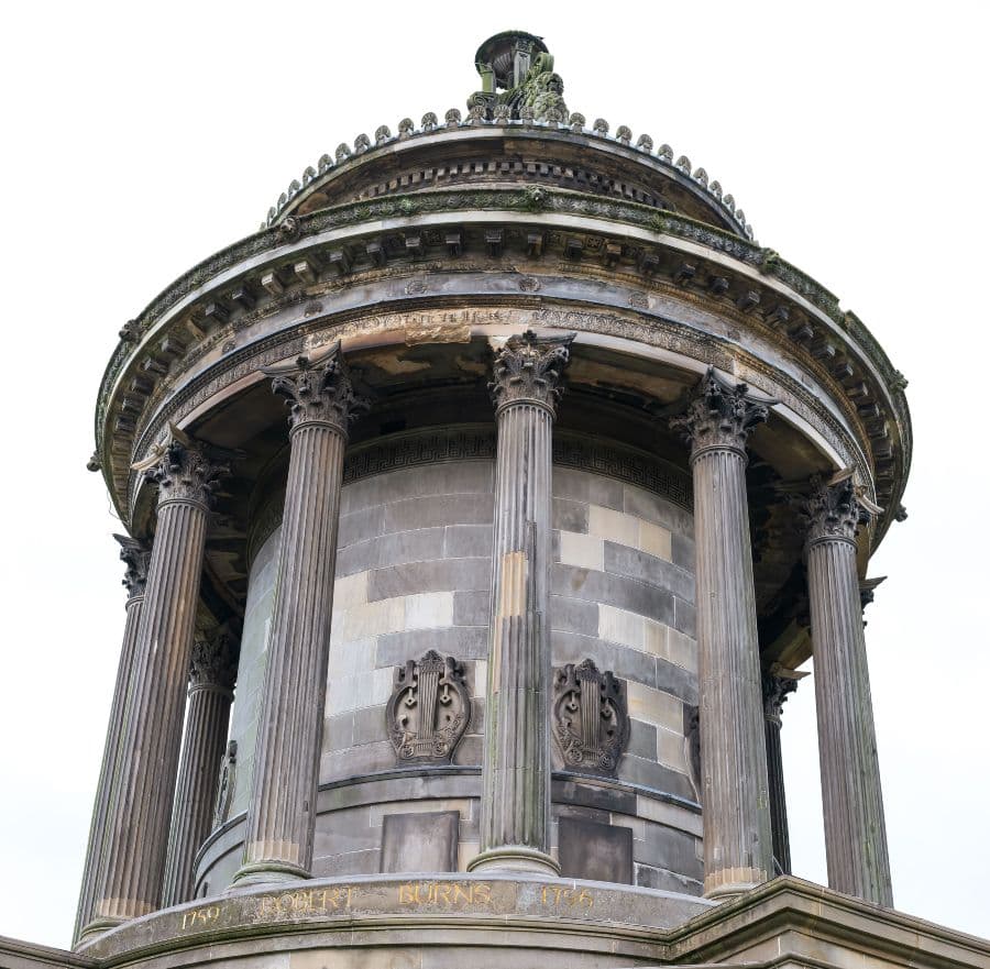 Upward angle of the Burns monument