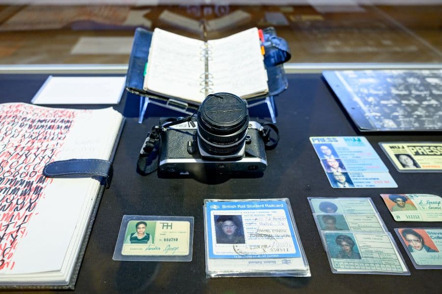Cameras, IDs and other possessions belonging to photographer Sandra George