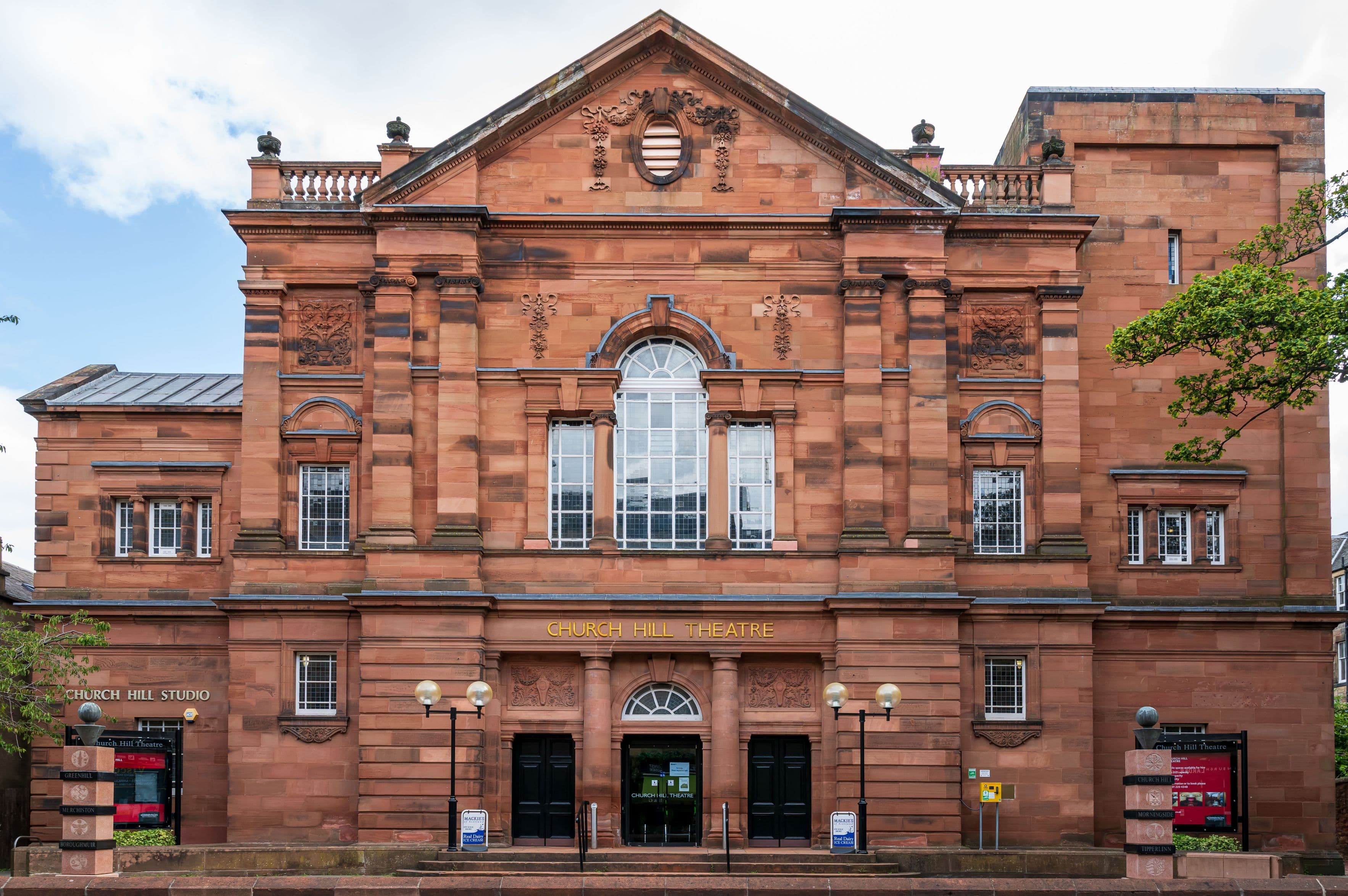 The red brick exterior of Church Hill theatre