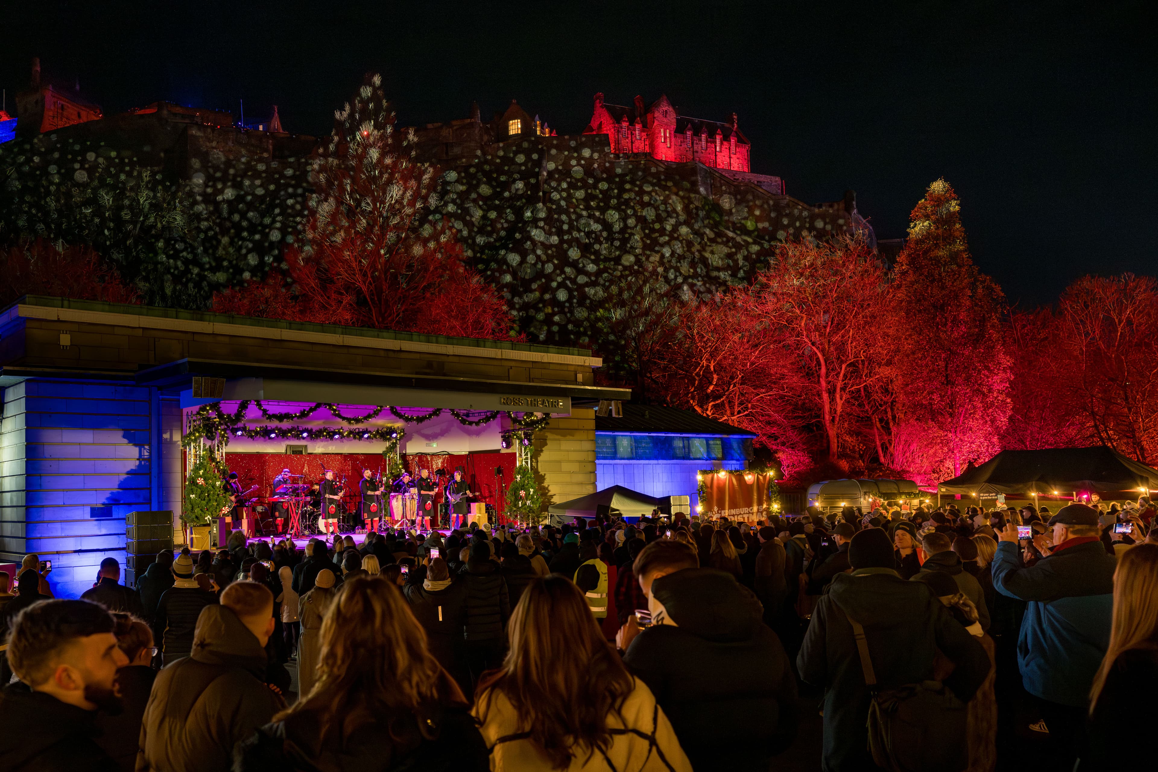 Red Hot Chilli Peppers at the Edinburgh Bandstand under Edinburgh Castle.