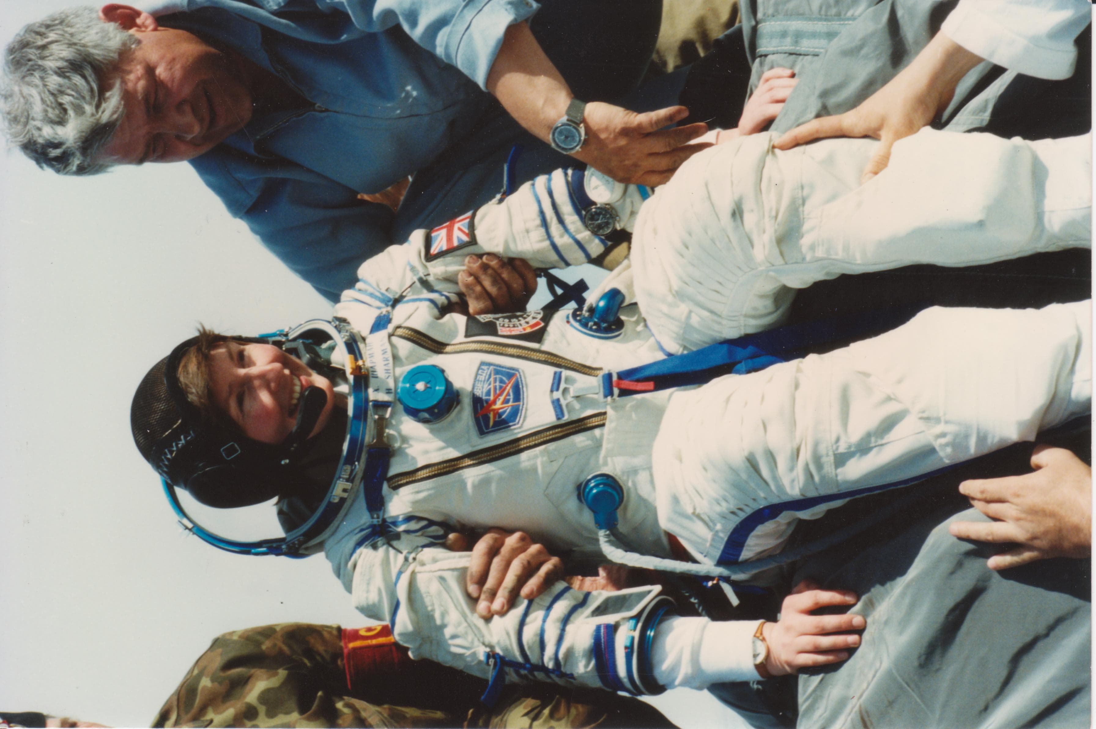 Image of Helen Sharman returning from Mir