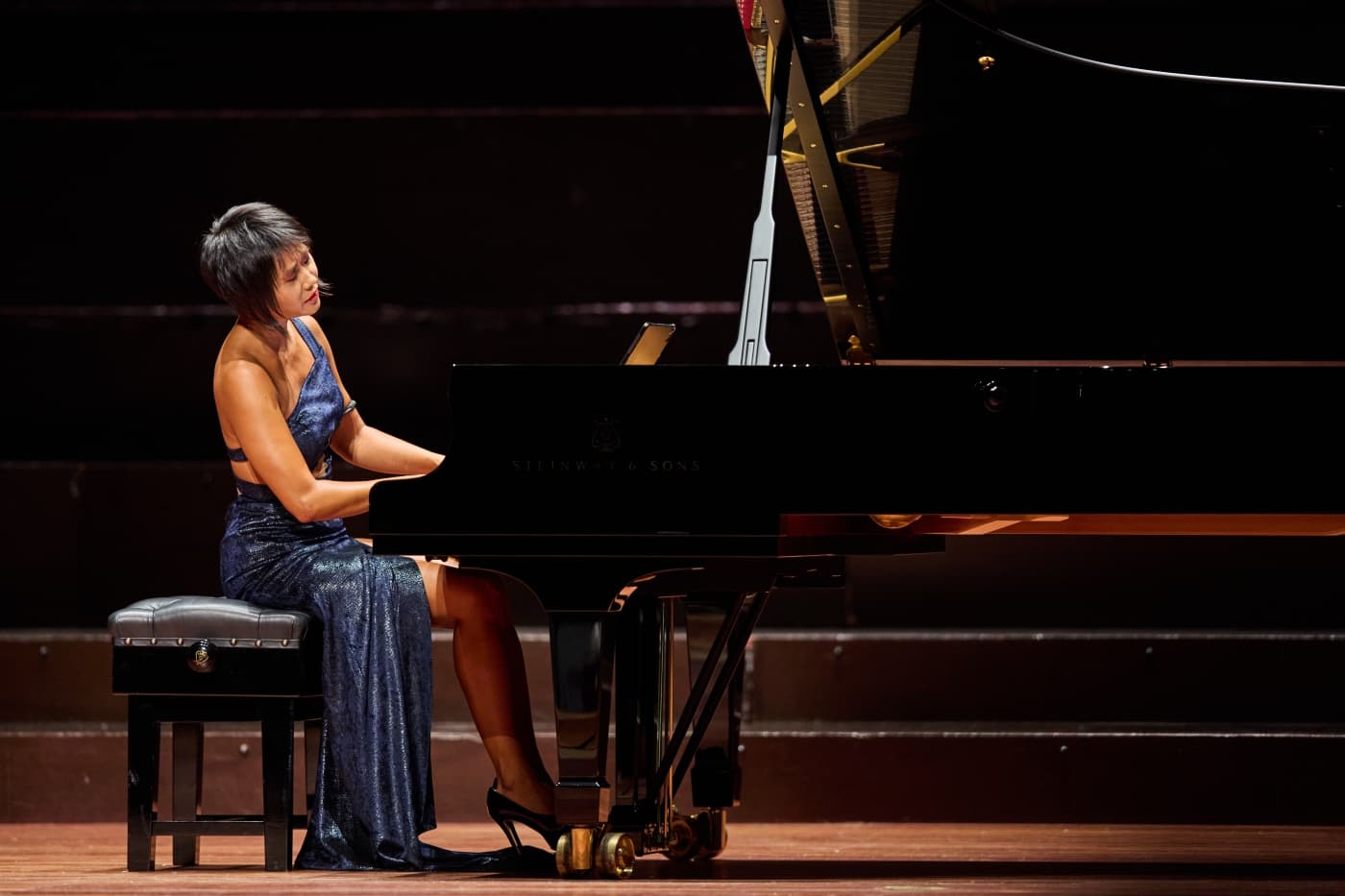 Yuja Wang playing the piano
