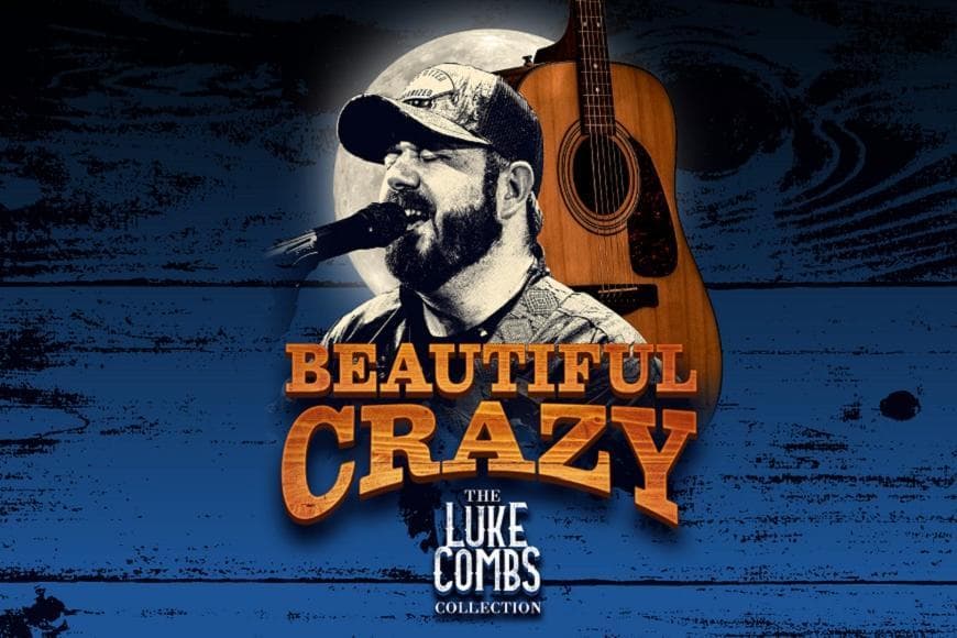 Drawing of Luke Combs with the text Beautiful Crazy.