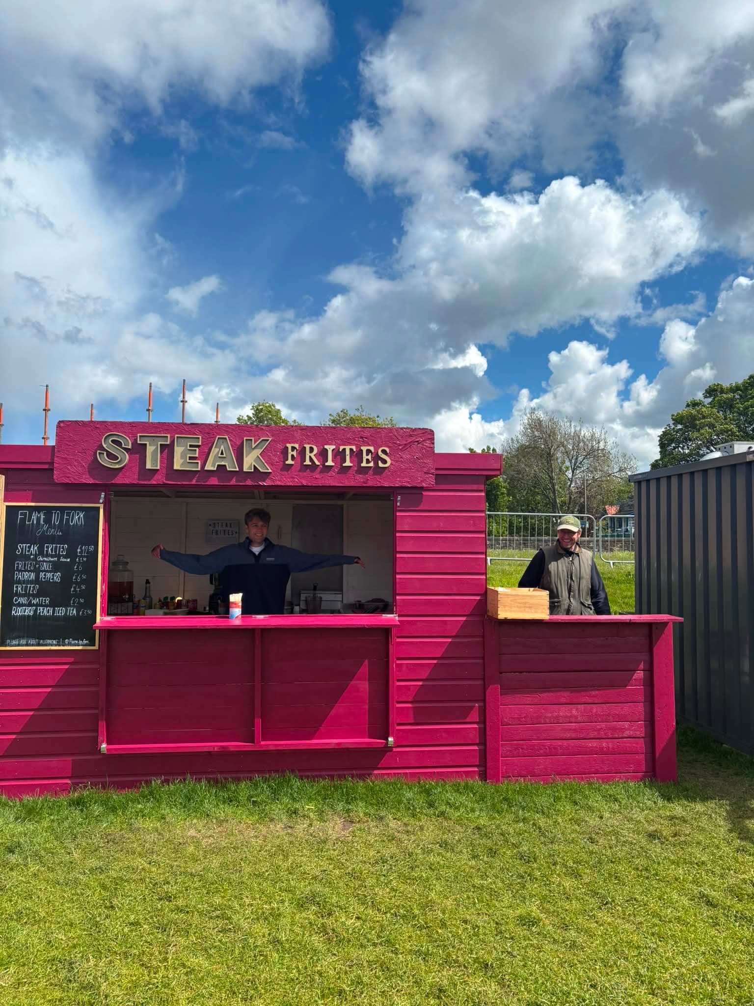 Steak frites stall at Neighbourgood market