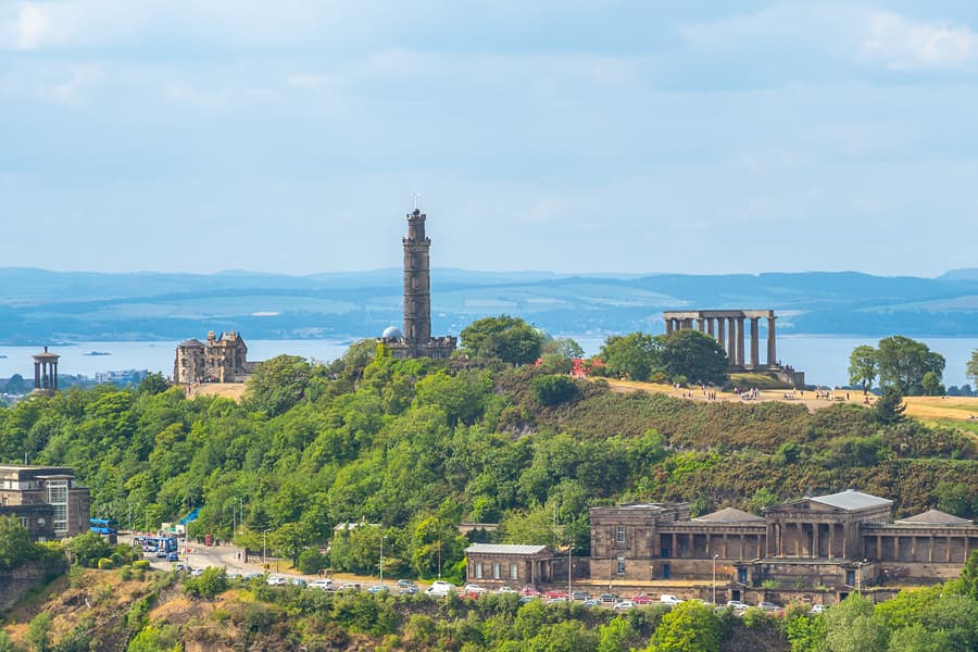 Nelson Monument situated on Calton Hill, Edinburgh