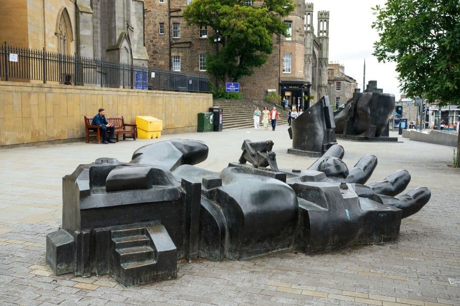 Large sculpture of an open hand