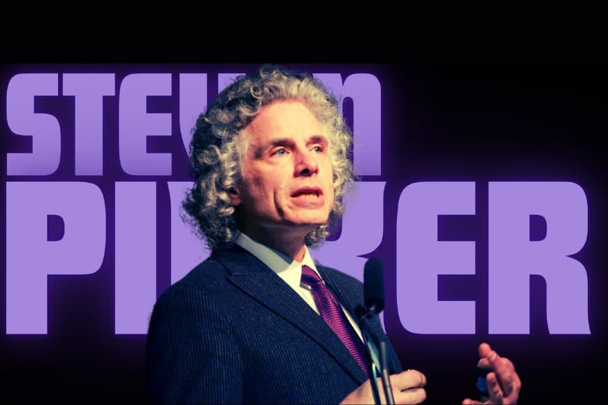 Image of Steven Pinker speaking into microphone