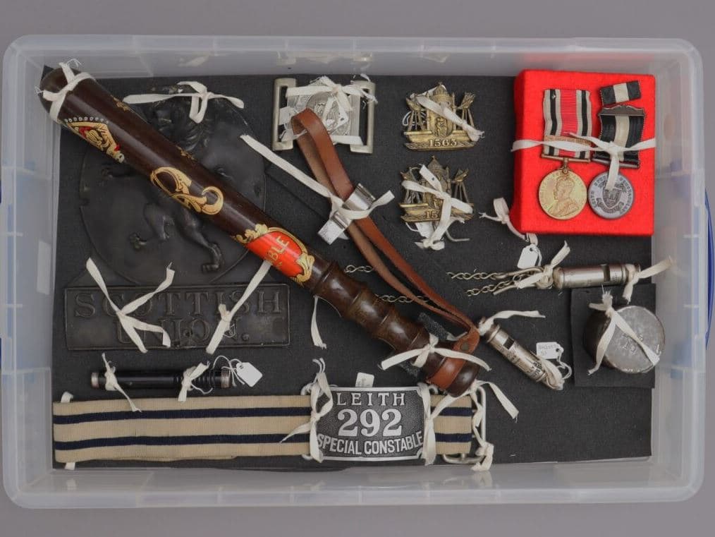 Items from an old fashioned police box