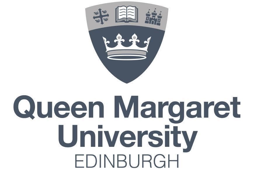 Image shows school badge and reads Queen Margaret University Edinburgh