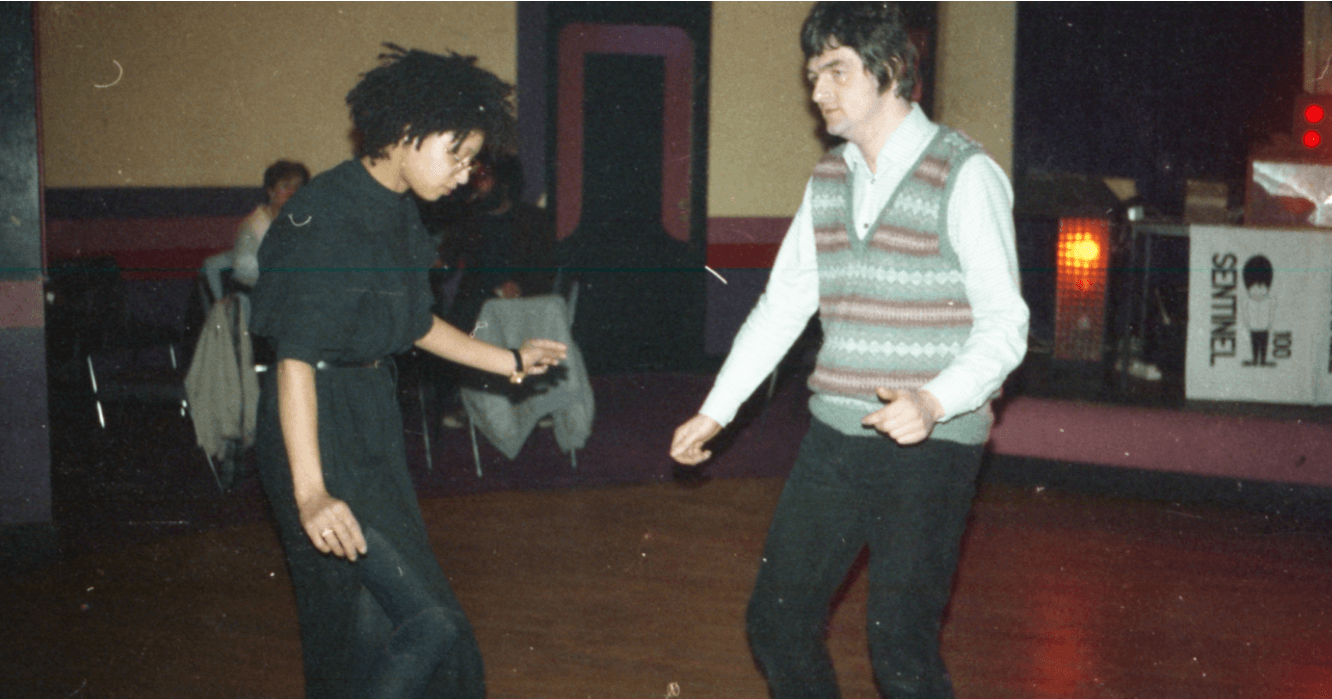 Archive photo of Sandra George dancing with a man at a community event