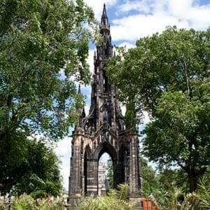 Edinburgh's Scott Monument surrounded by trees