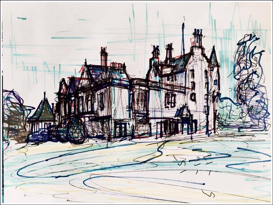 Water colour sketch of Lauriston Castle