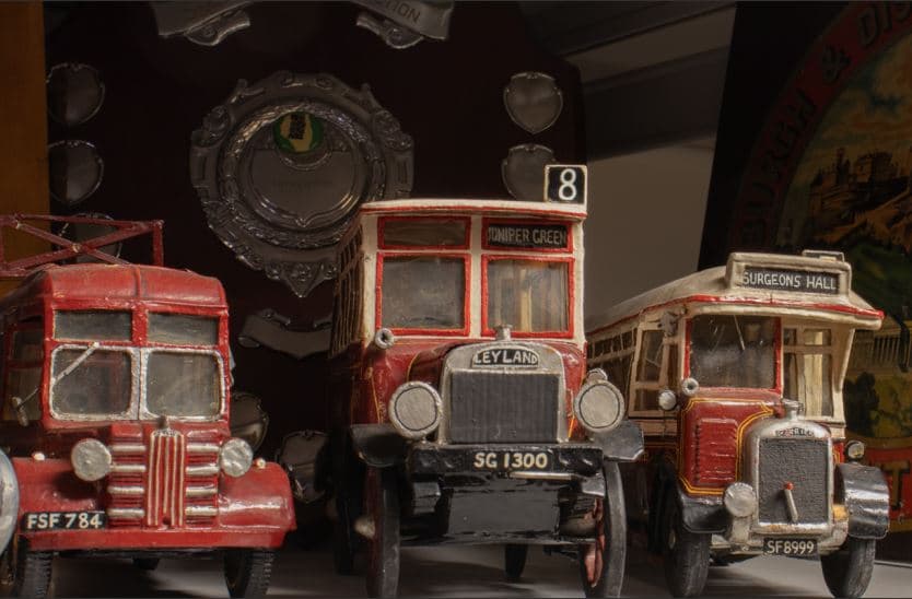 Vintage toy red buses