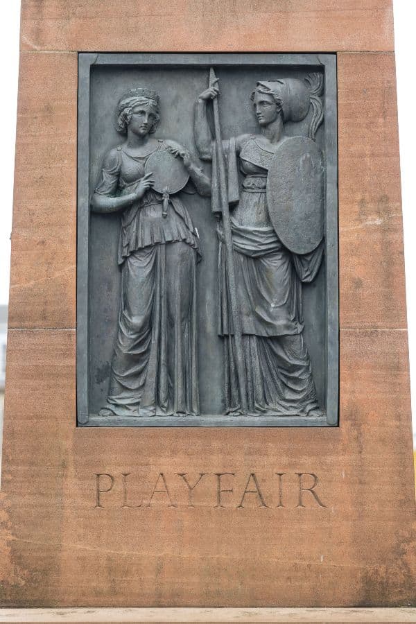 Playfair engraving on the side of William Henry Playfair statue
