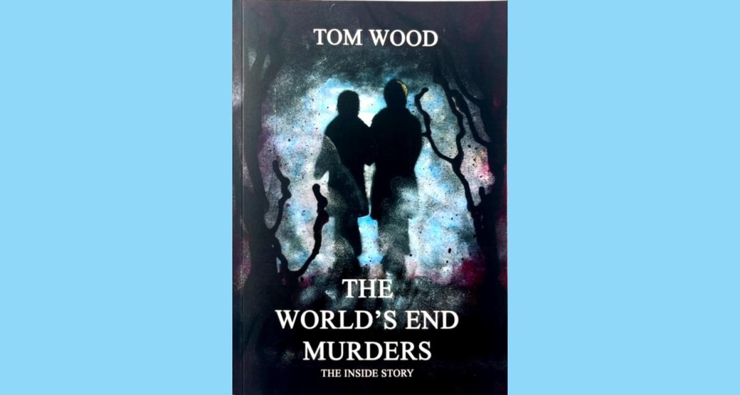 Book cover of "The World's End Murders" by Tom Wood, featuring an eerie illustration
