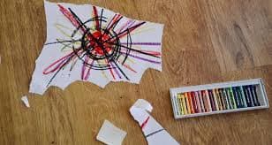 Torn paper with drawing