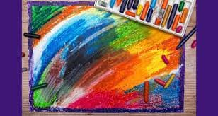 Section of colourful pastel artwork