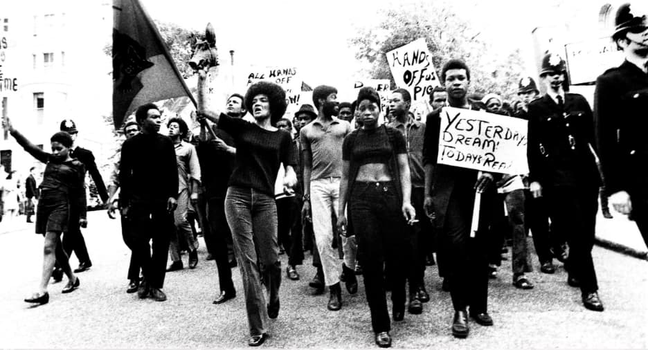 B&W image Horace Ové, Barbara Beese at the Mangrove Demonstration, 1970