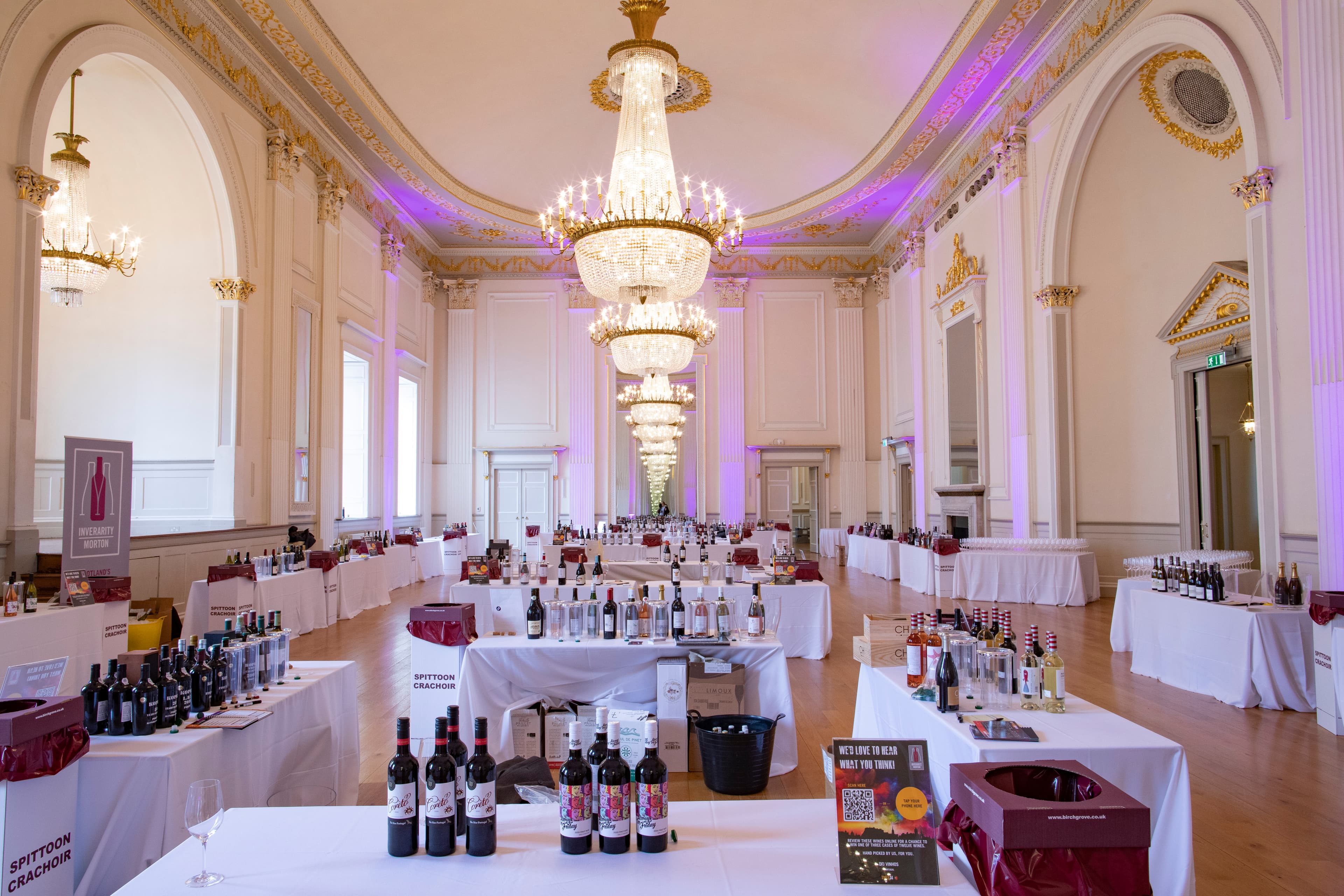 Music Hall set up for wine tasting night.