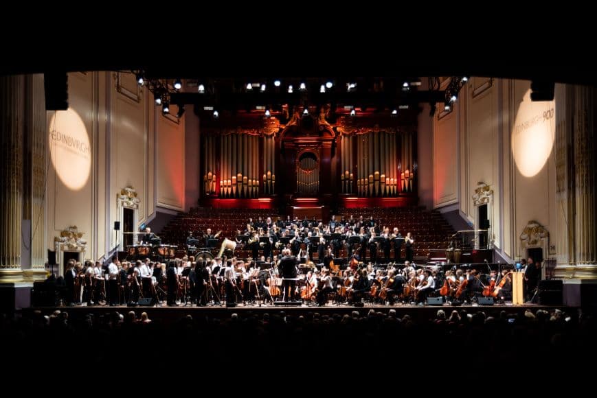 The City of Edinburgh Council Instrumental Music Service on stage performing at Usher Hall