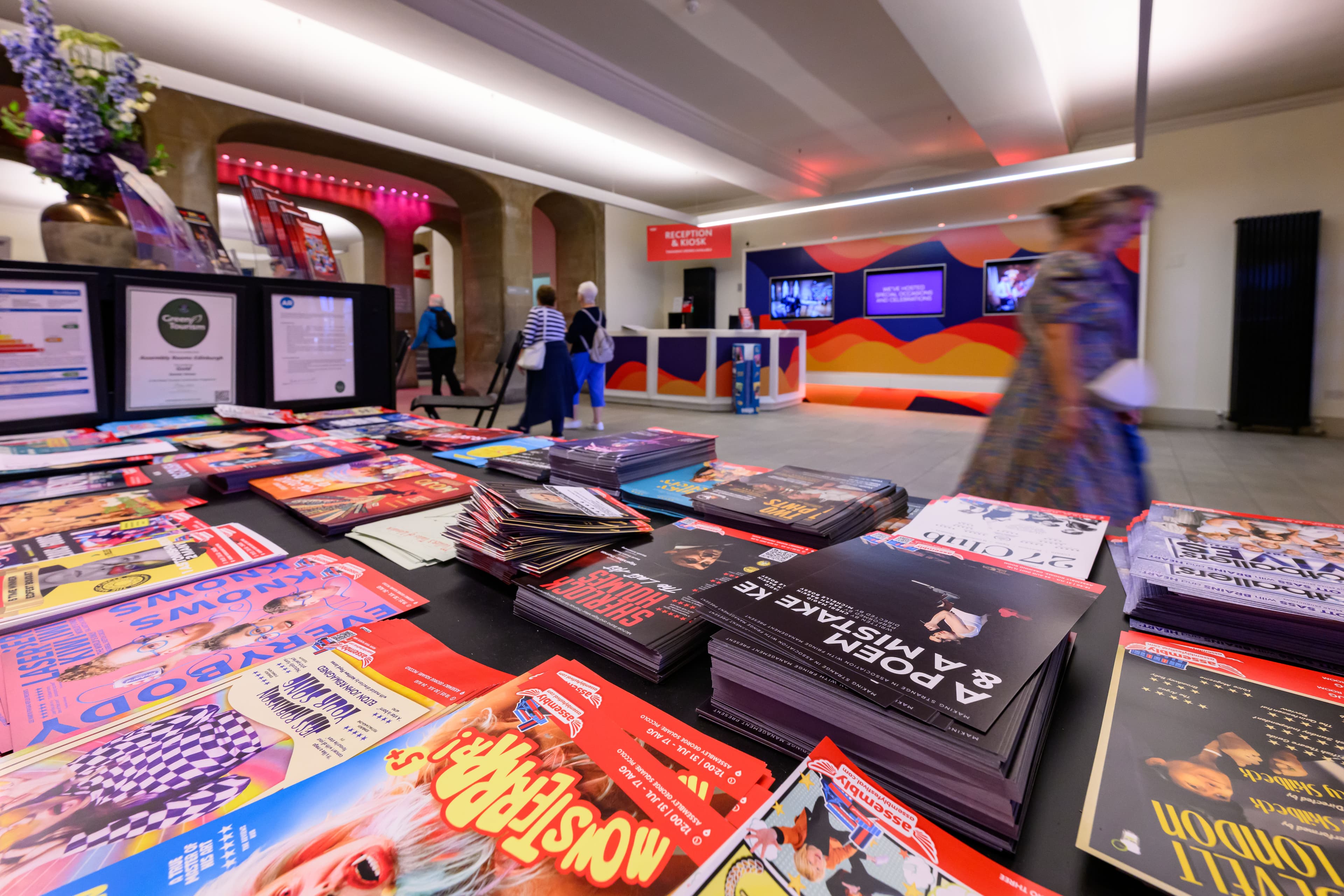 Fringe leaflets in Assembly Rooms reception