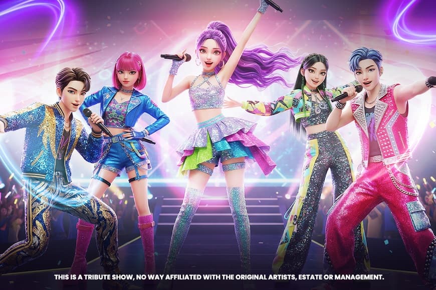 Image of cartoon kpop stars