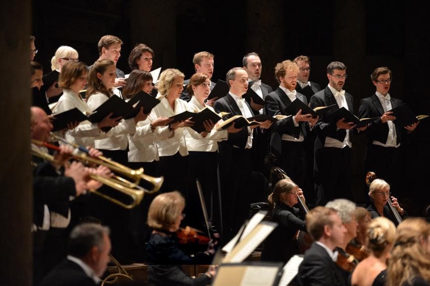 Photo of choir wearing black and white