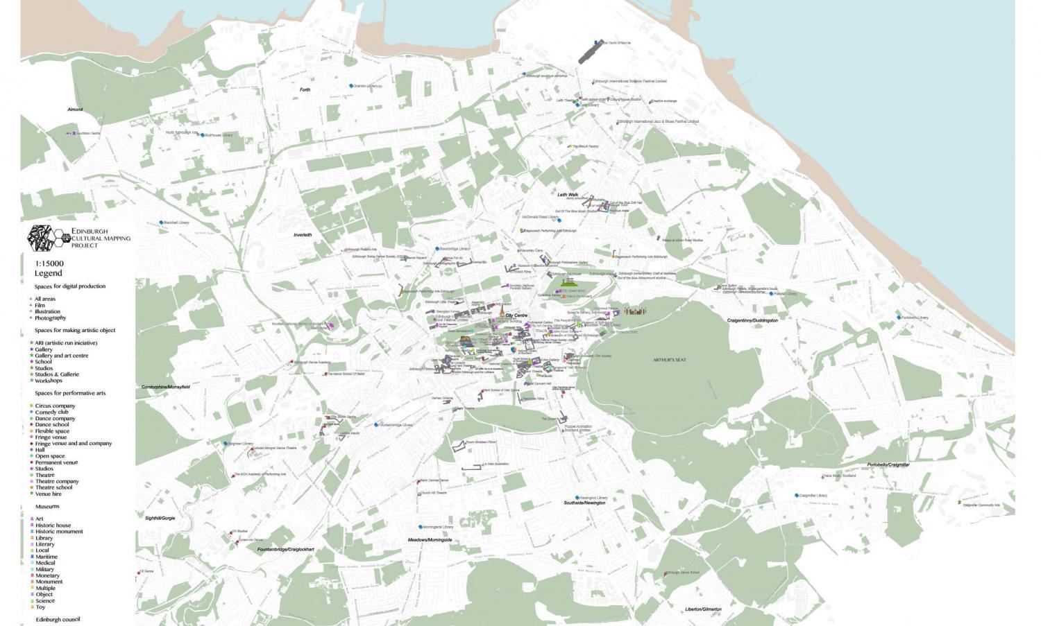 A map showing Edinburgh's activities (c) university of Edinburgh