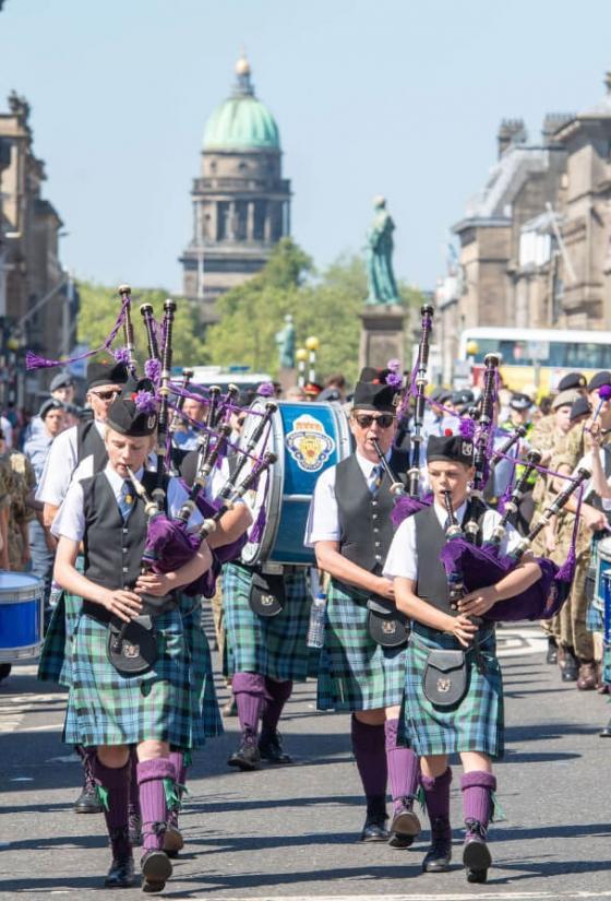 Pipes and Drums at Armed Forces Day parade 2018 (c) Ian Georgeson