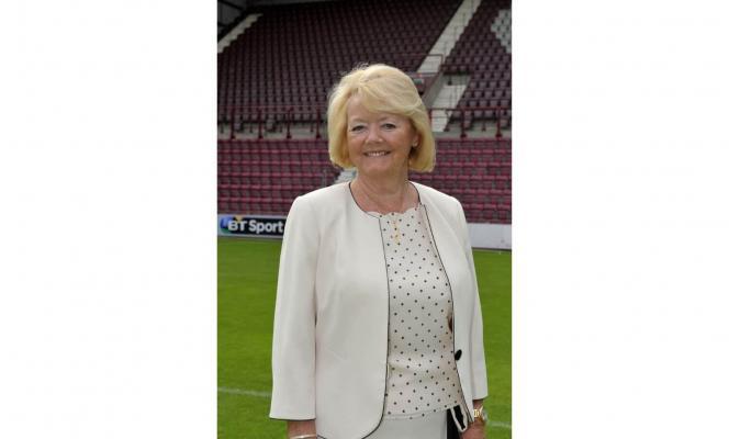 Ann Budge at Tynecastle Stadium, credit Heart of Midlothian FC